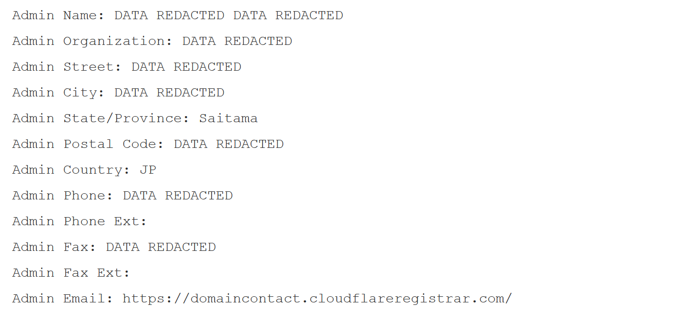 CloudflareのWhois情報
